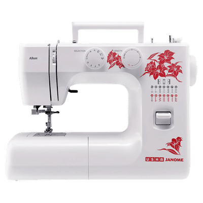 USHA Allure Delux Automatic Electric Sewing Machine (860 SPM, 20117000003, White)