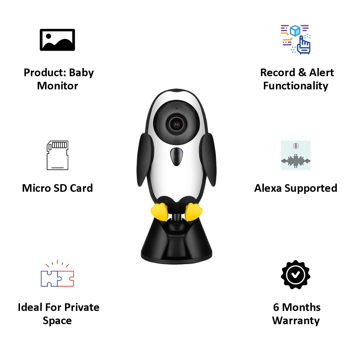 Qubo Baby Cam 1080p Full HD Wi-Fi CCTV Smart Baby Monitor (Alexa Supported, HCB01, White) Qubo Baby Cam 1080p Full HD Wi-Fi CCTV Smart Baby Monitor (Alexa Supported, HCB01, White)_4
