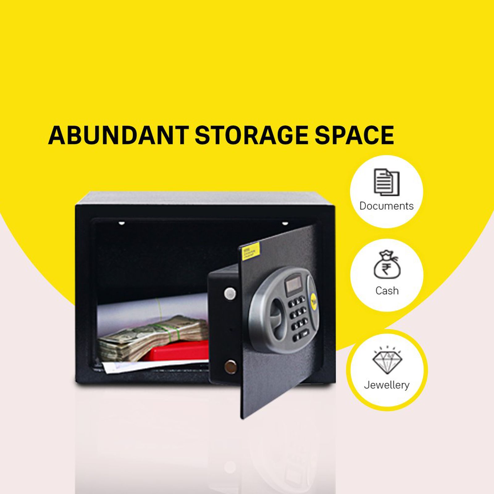 Yale 8.6 Litres Digital & Manual Safety Locker (1 Shelve, YSS/200/DB2, Black) Yale 8.6 Litres Digital & Manual Safety Locker (1 Shelve, YSS/200/DB2, Black)_2
