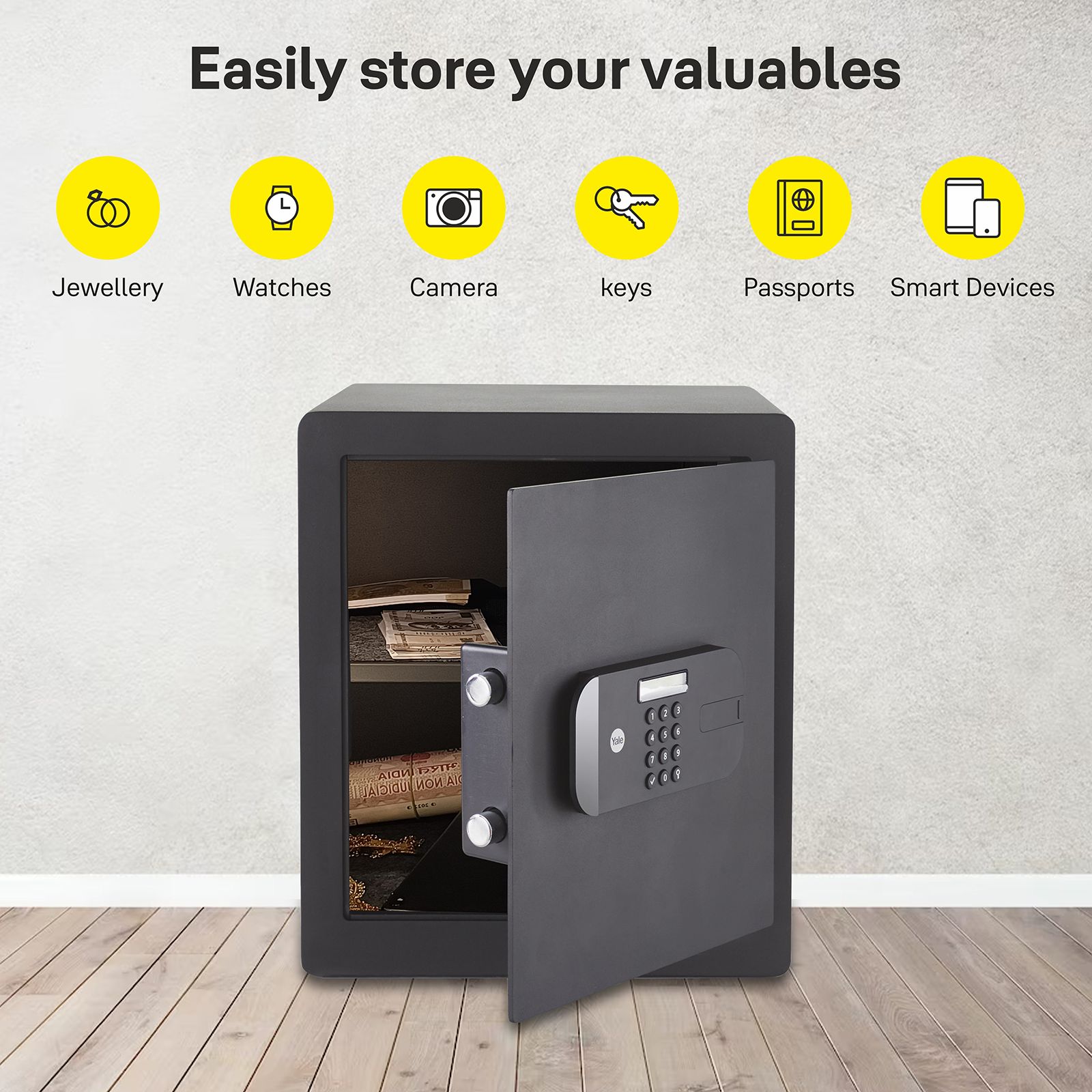 Yale 38.5 Litres Digital Safety Locker (1 Shelve, YSEB/400/EB1, Black) Yale 38.5 Litres Digital Safety Locker (1 Shelve, YSEB/400/EB1, Black)_7
