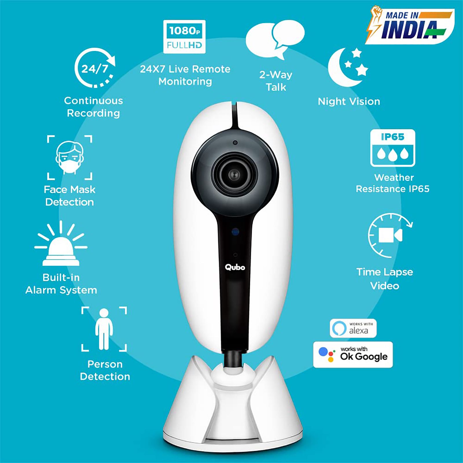 Qubo Security Camera (Person Detection, HCM01, White) Qubo Security Camera (Person Detection, HCM01, White)_2