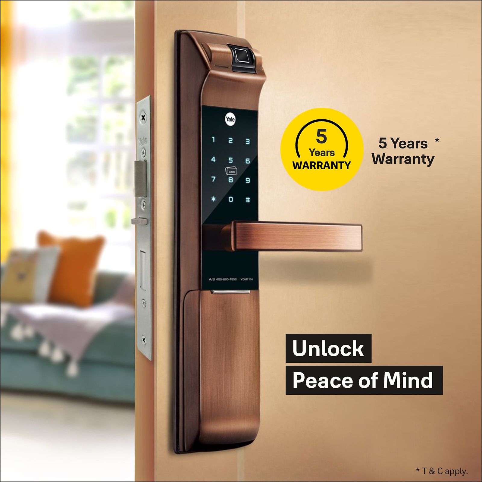 Yale RB Smart Lock For Private Space (Fingerprint Scanner, YDM 7116A, Red Bronze) Yale RB Smart Lock For Private Space (Fingerprint Scanner, YDM 7116A, Red Bronze)_15