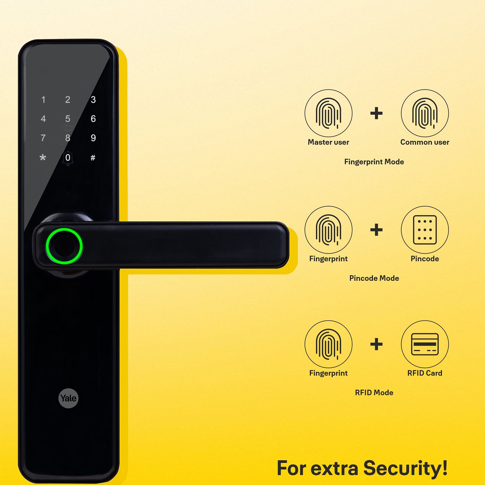 Yale Smart Digital Lock For Private Space (Smart Keypad, YDME 50 NxT, Black) Yale Smart Digital Lock For Private Space (Smart Keypad, YDME 50 NxT, Black)_12