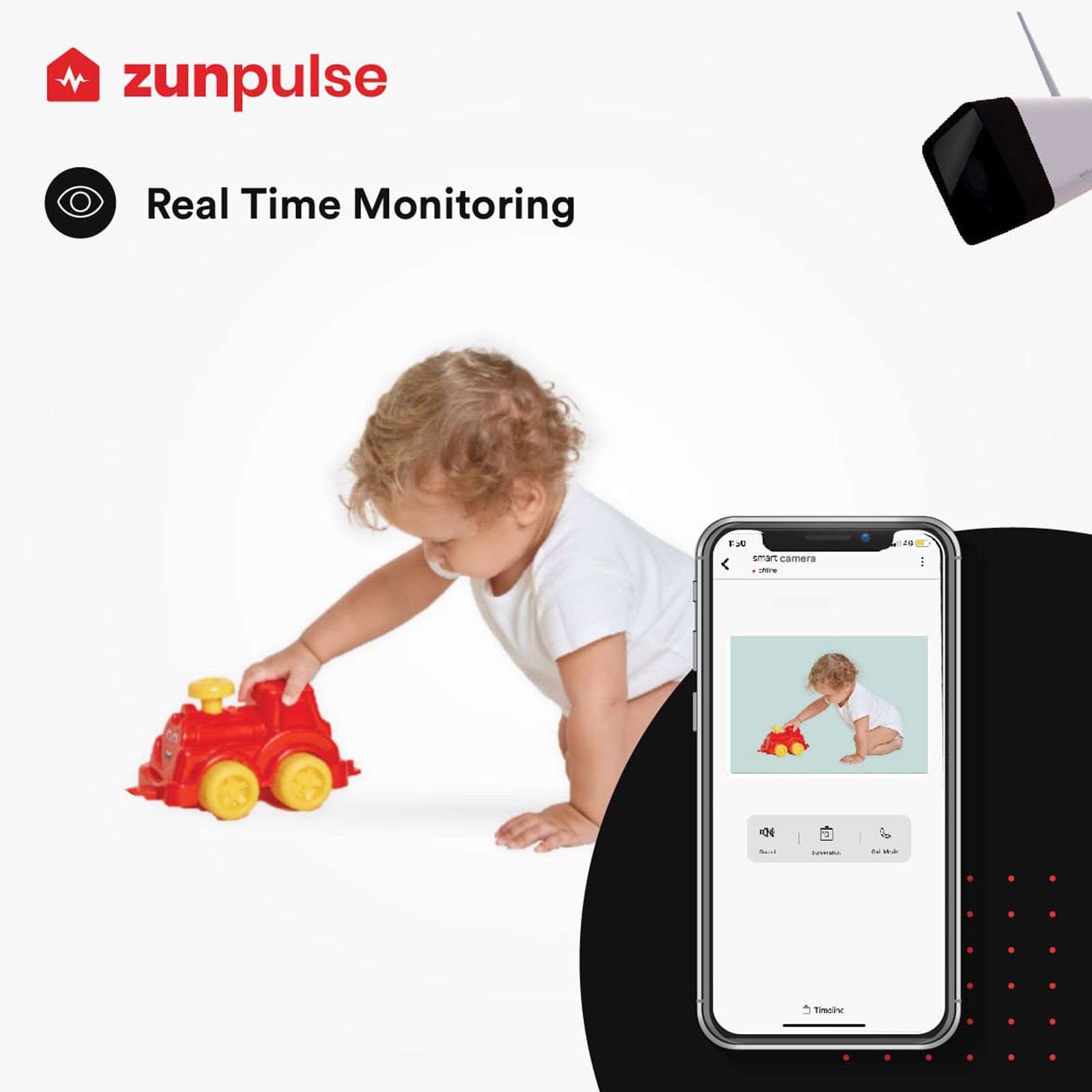 zunpulse CCTV Security Camera (Night Vision with Real-Time Monitoring, Camer - 720p, White) zunpulse CCTV Security Camera (Night Vision with Real-Time Monitoring, Camer - 720p, White)_3