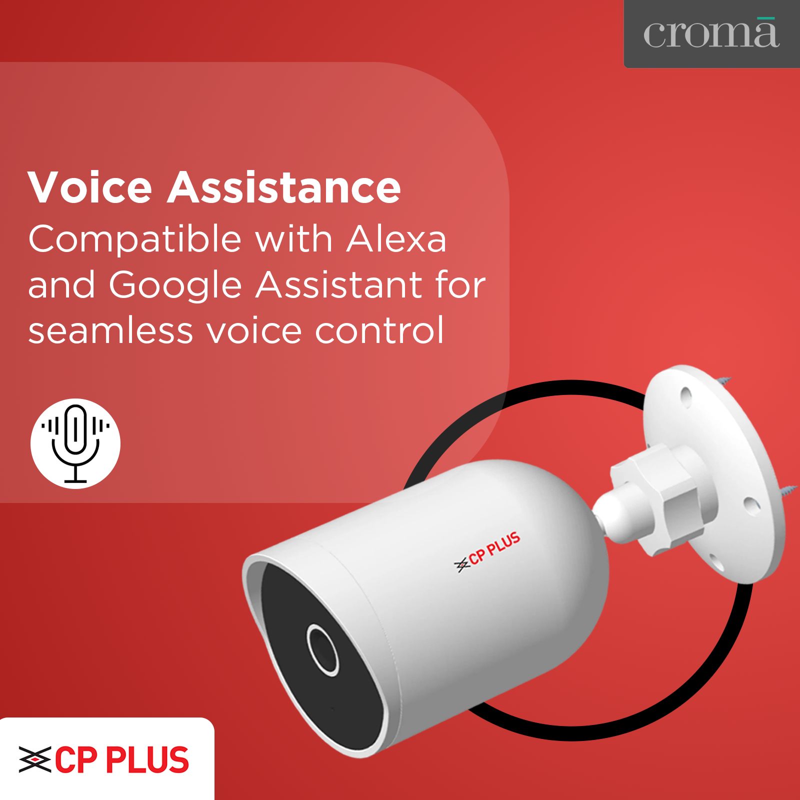 CP PLUS Ezykam HD WiFi CCTV Security Camera (Google Assistant Support, CP-V41A, White)_4