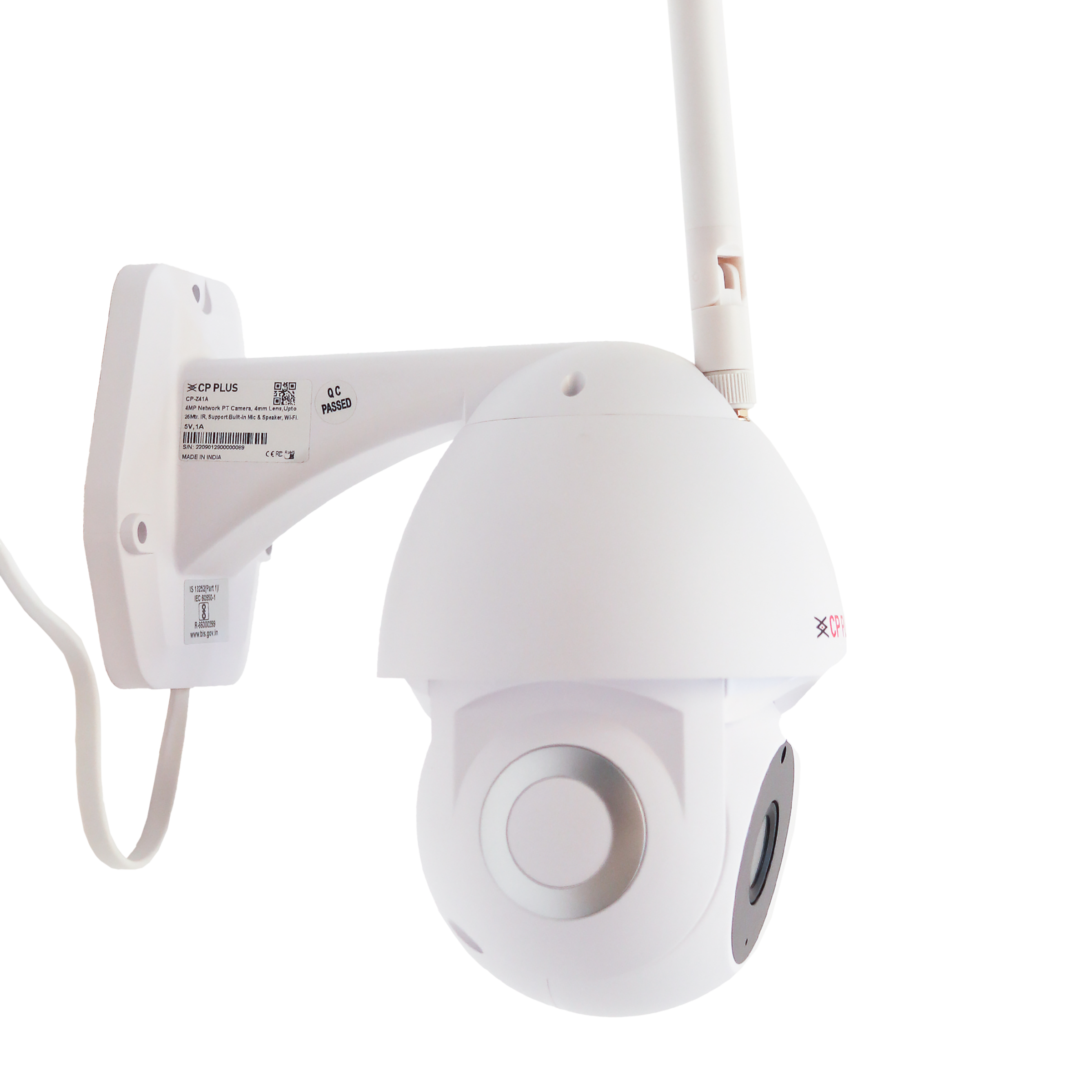 CP PLUS Ezykam HD WiFi CCTV Security Camera (Google Assistant Support, CP-Z41A, White)_3