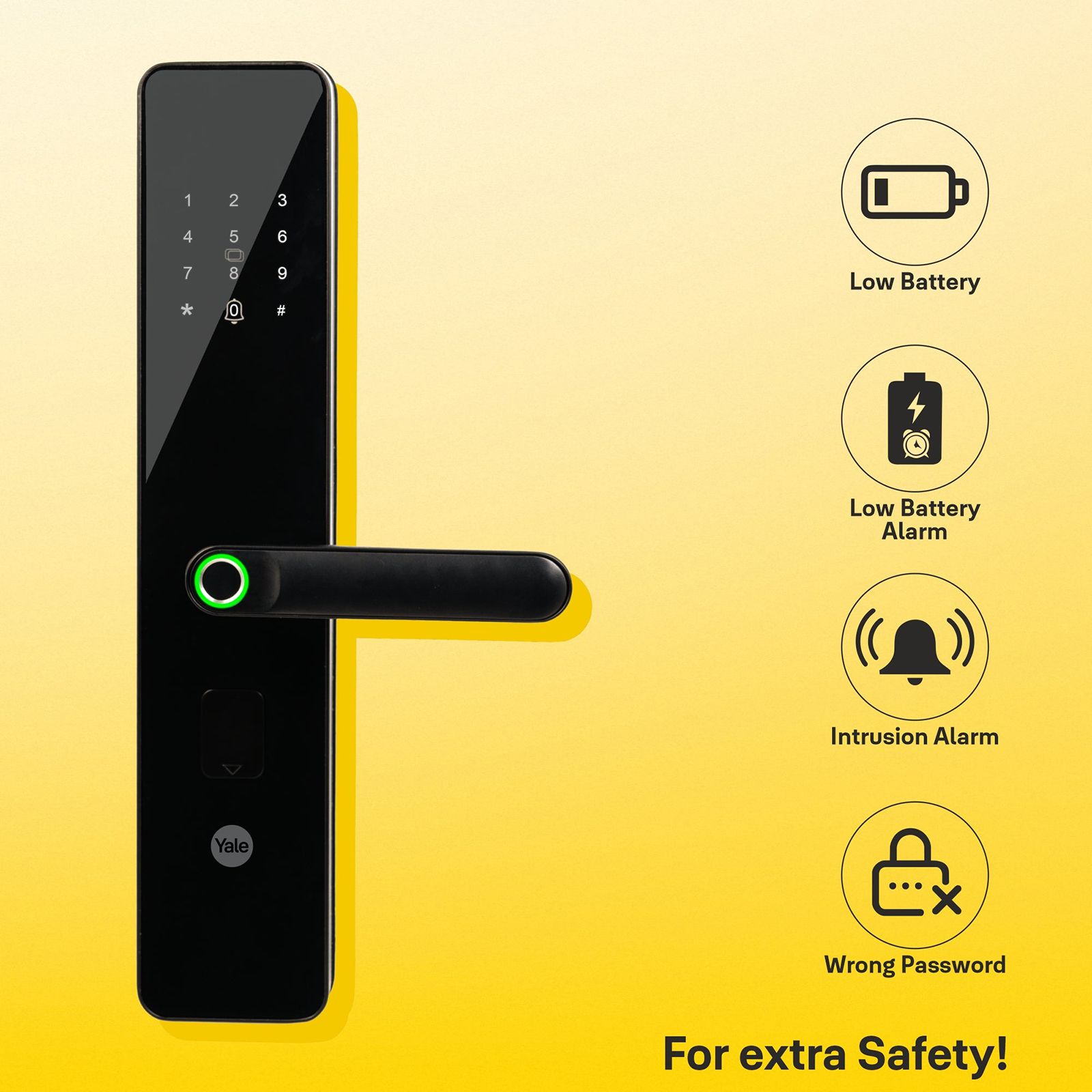Yale Smart Locks For Private Space (Smart Keypad, YDME 100 NxT, Black)_11