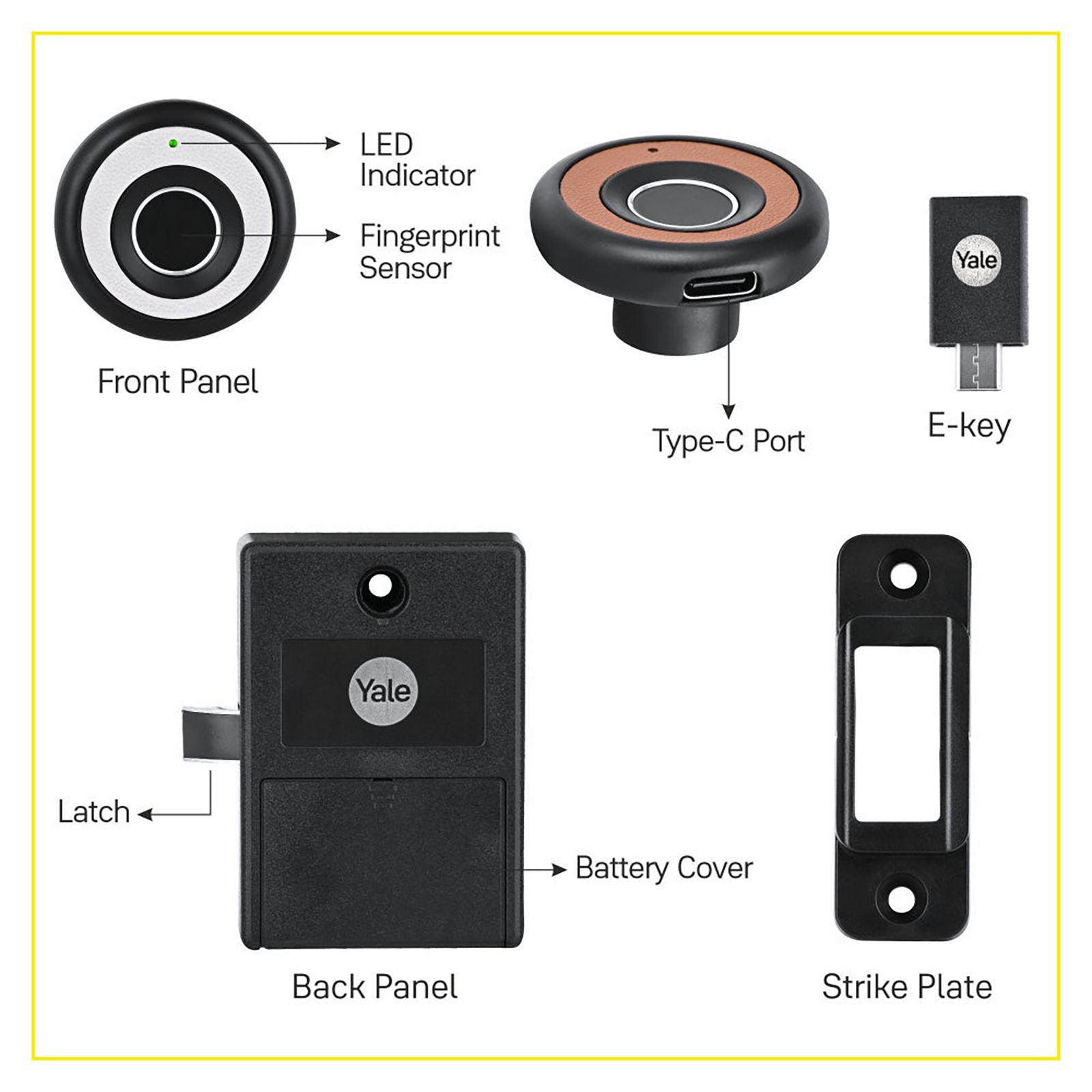 Yale Smart Locks (Power Bank Support, YLDRPB- IV, Ivory)_5