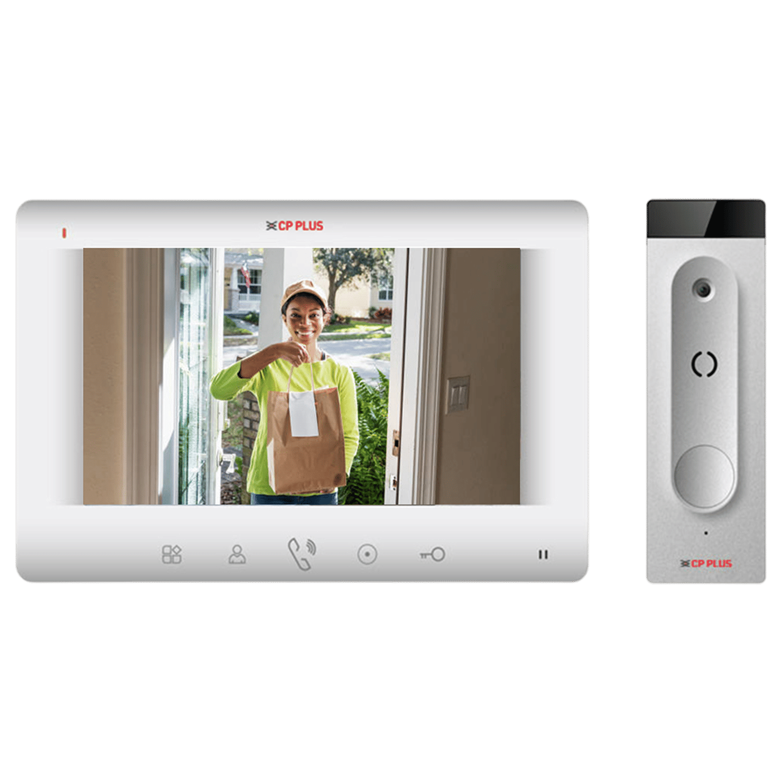 CP PLUS 7 Inch Video Door Phone Kit (TFT LCD Display, CPPVK70TH, White) CP PLUS 7 Inch Video Door Phone Kit (TFT LCD Display, CPPVK70TH, White)_1