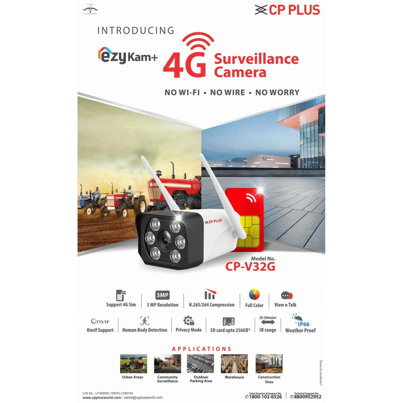 CP PLUS ezyKam+ Bullet CCTV Security Camera (Two Way Audio, CP-V32G, White) CP PLUS ezyKam+ Bullet CCTV Security Camera (Two Way Audio, CP-V32G, White)_4