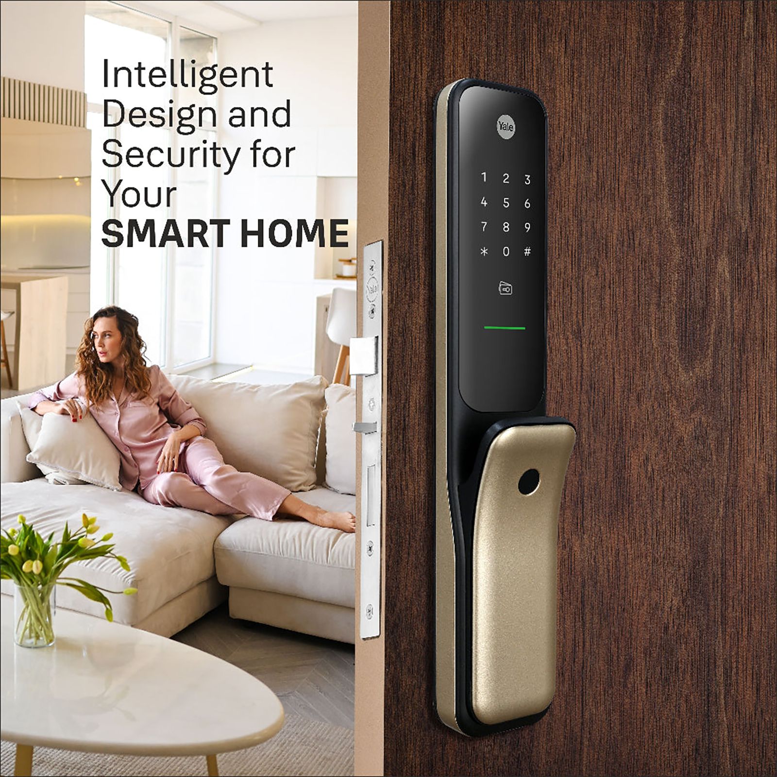 Yale Kyra Pro Digital Smart Lock (Multiple Access Options, YKYRAPRO-CG, Champagne Gold)_5
