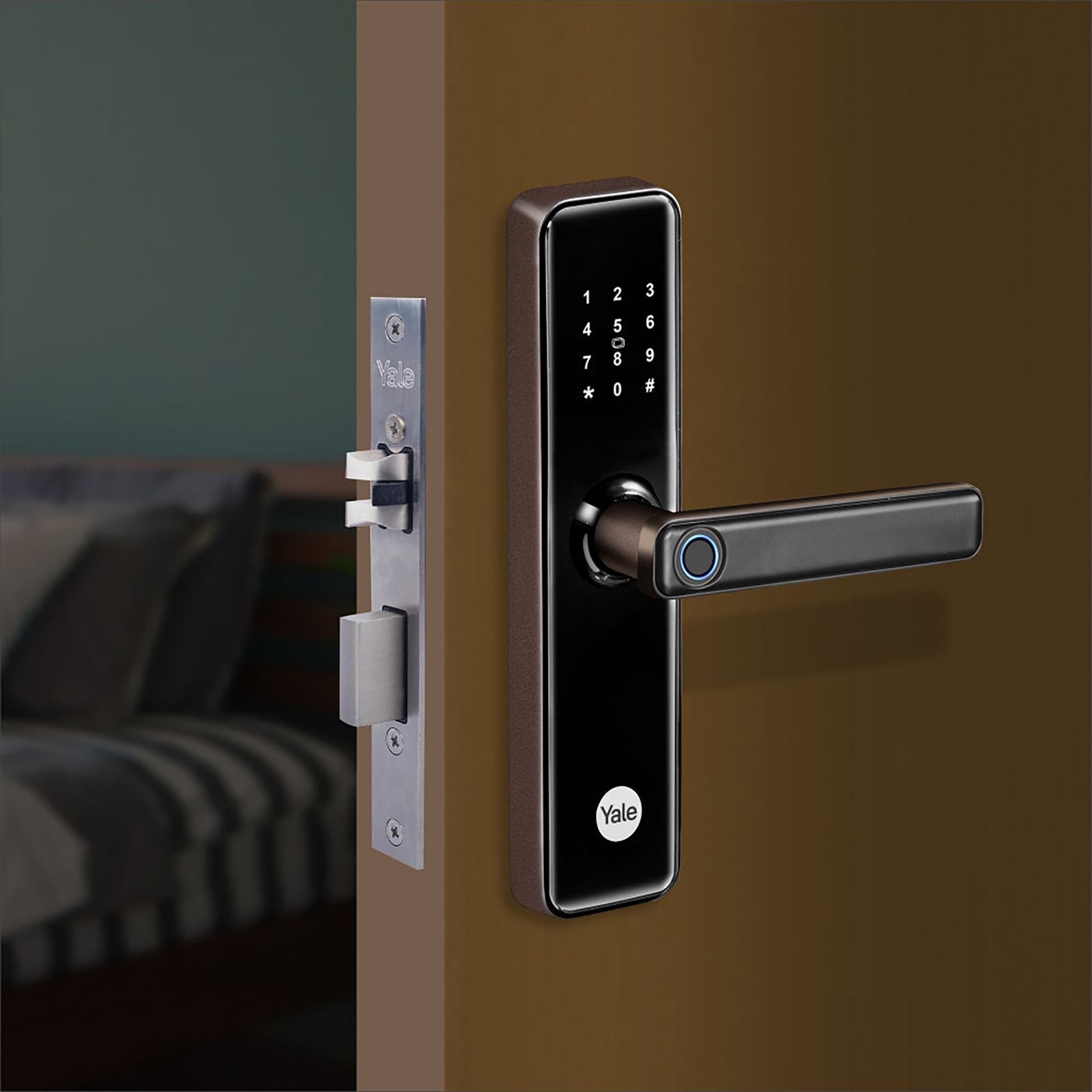 Yale YDME50NxT Digital Smart Lock (Strong Locking Bolts, Brown)_9
