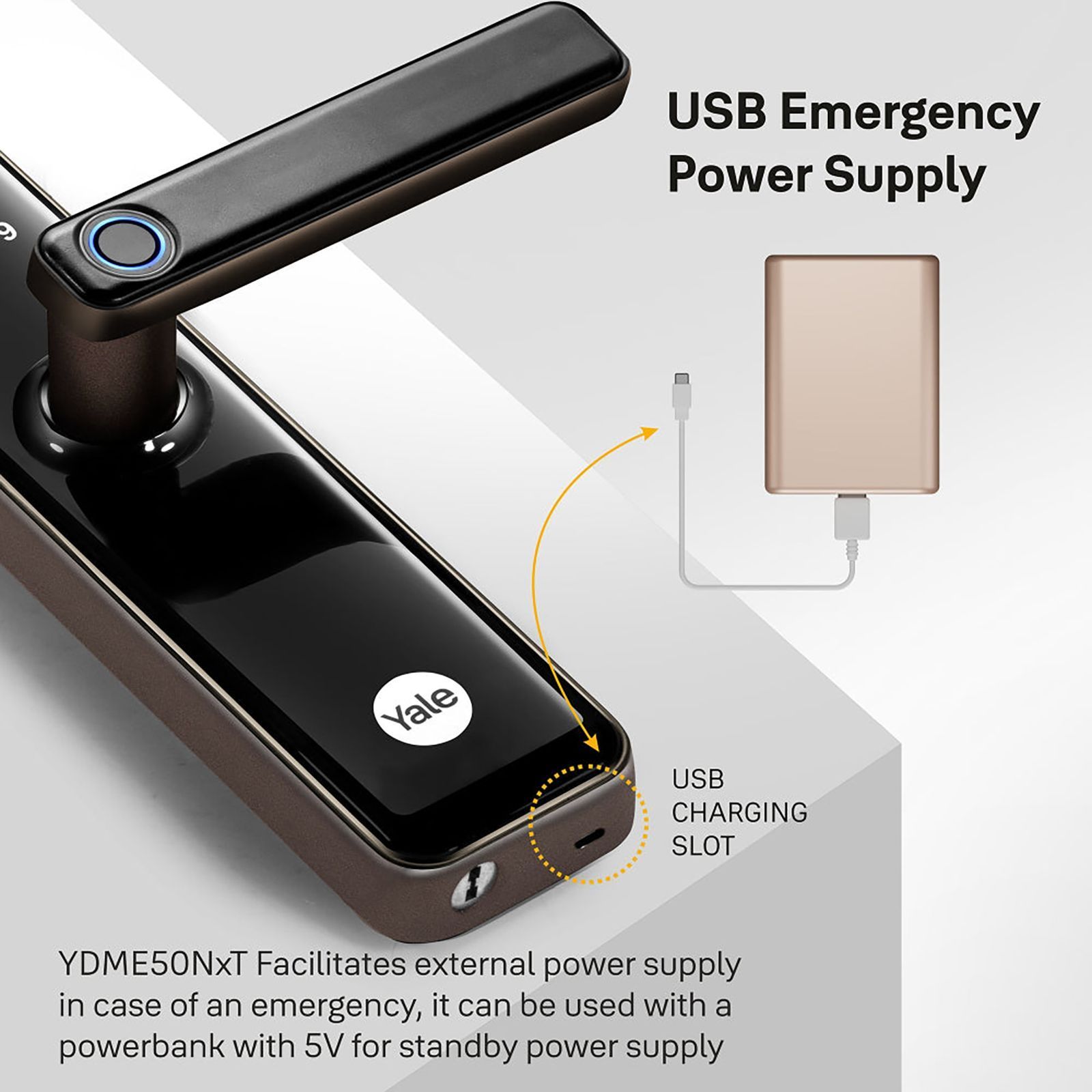 Yale YDME50NxT Digital Smart Lock (Strong Locking Bolts, Brown)_11