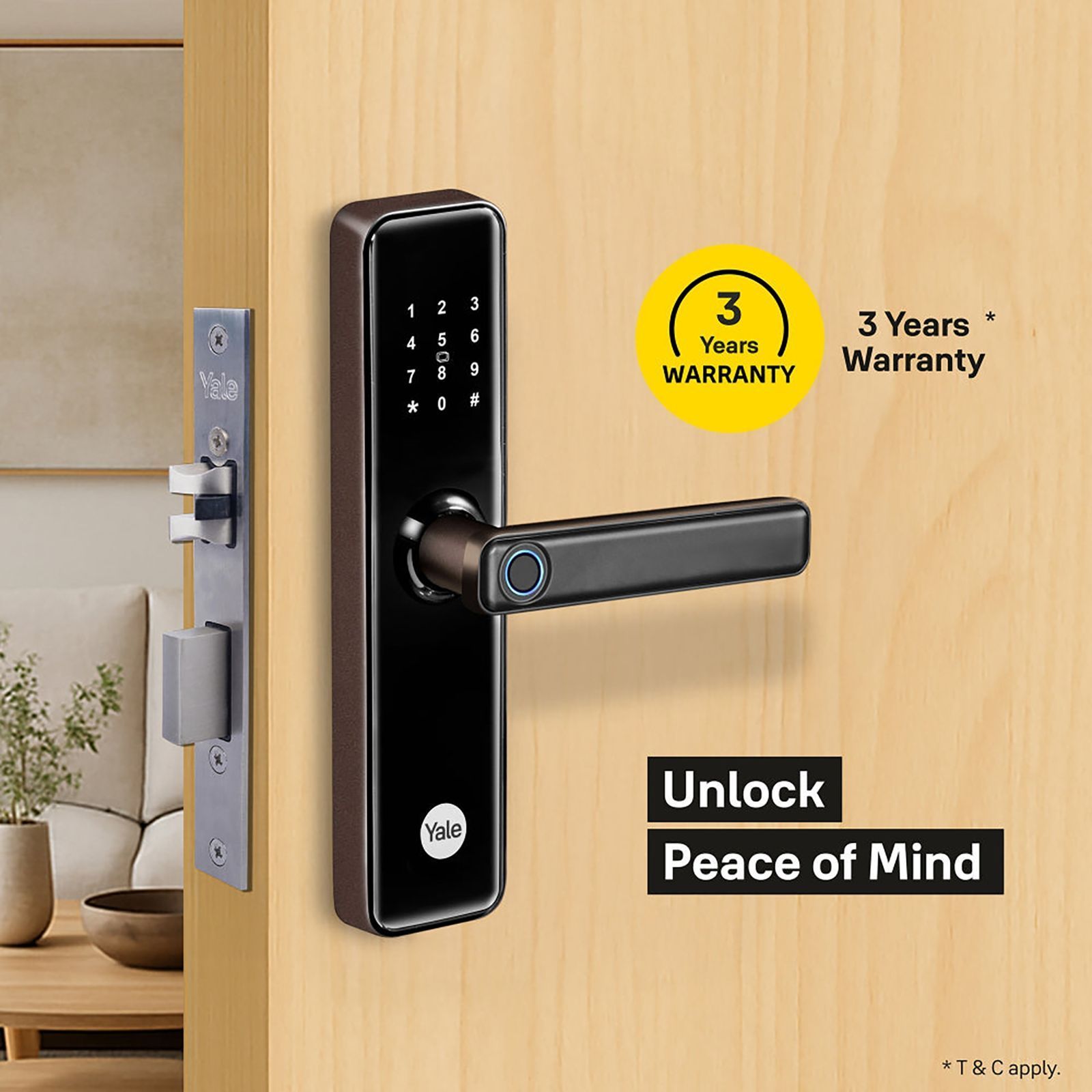 Yale YDME50NxT Digital Smart Lock (Strong Locking Bolts, Brown)_12