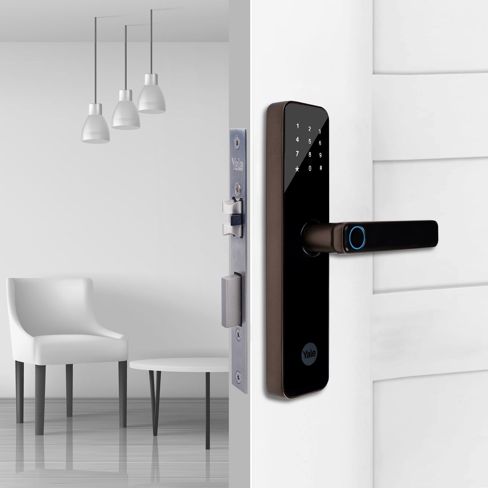 Yale YDME50NxT Digital Smart Lock (Strong Locking Bolts, Brown)_6