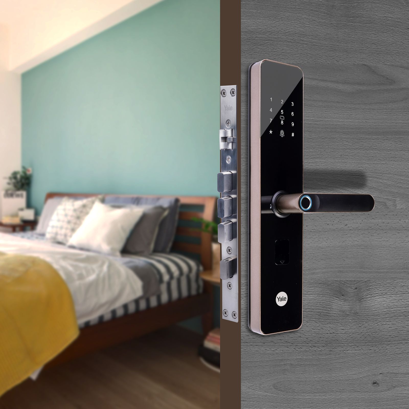 Yale YDME100NxT Digital Smart Lock (Strong Locking Bolts, Brown)_4