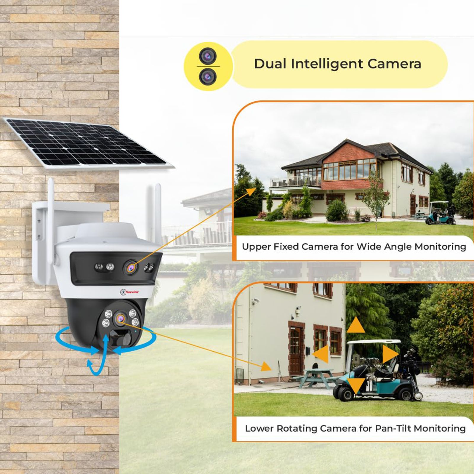 Trueview Solar Linkage 4G Dome CCTV Security Camera (Solar Powered, T18200, White)_4