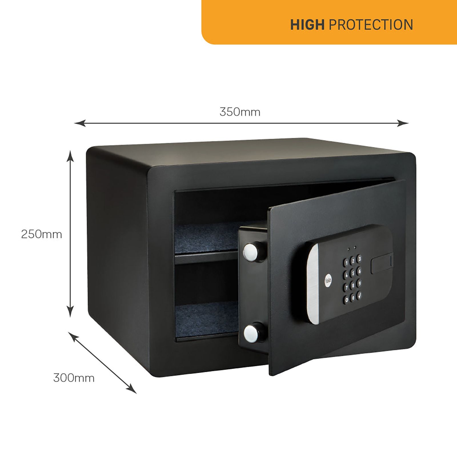 Yale 18.6 Litres Digital Safety Locker (2 Shelves, YSS/250/EB1, Black)_10