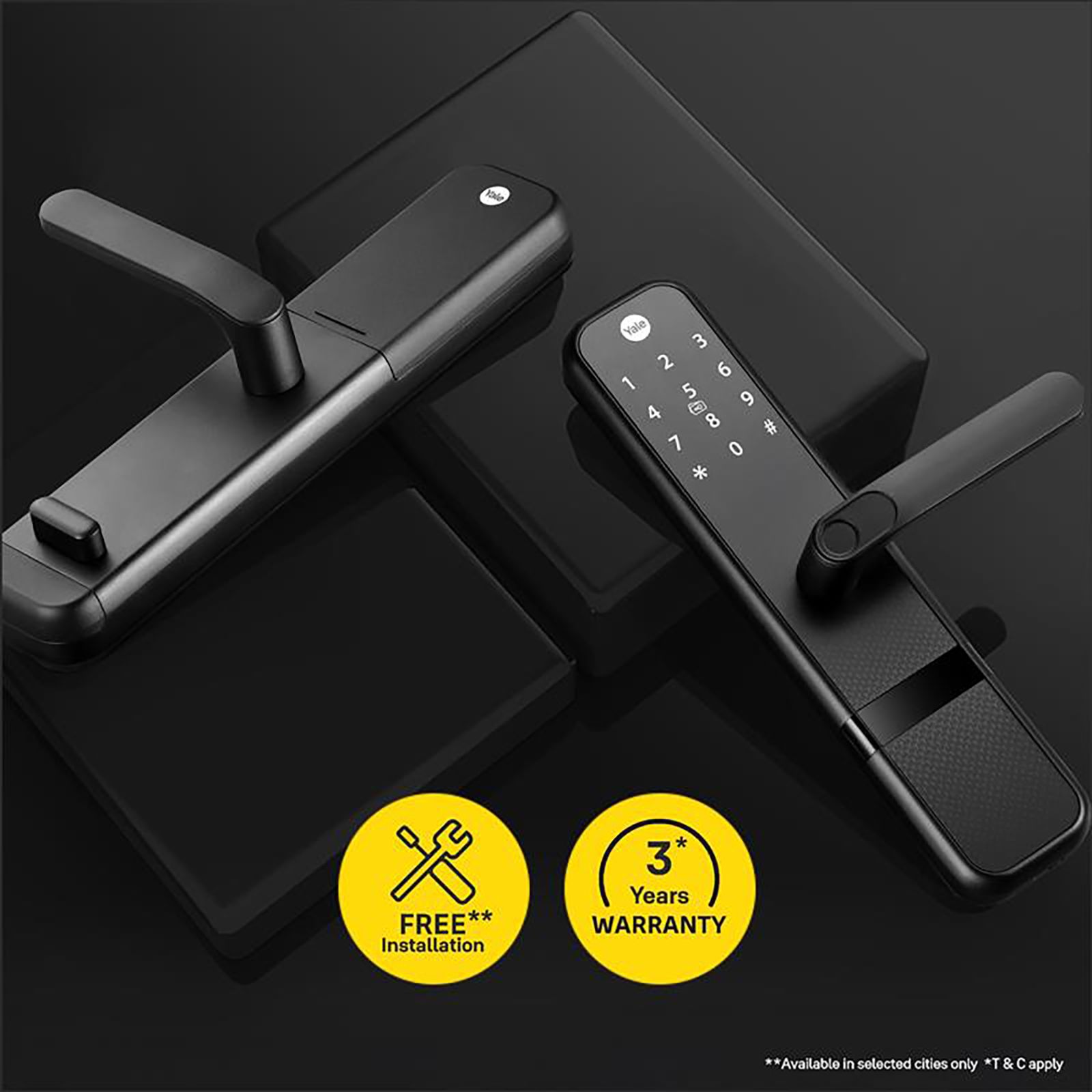Yale Zuri Digital Lock (Fingerprint, PIN, RFID & Manual Key Access, YZuri/BL, Black)_13
