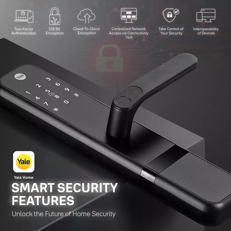 Yale Zuri Digital Lock (Fingerprint, PIN, RFID & Manual Key Access, YZuri/BL, Black)_2