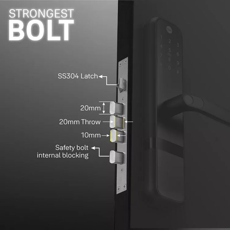 Yale Zuri Digital Lock (Fingerprint, PIN, RFID & Manual Key Access, YZuri/BL, Black)_3