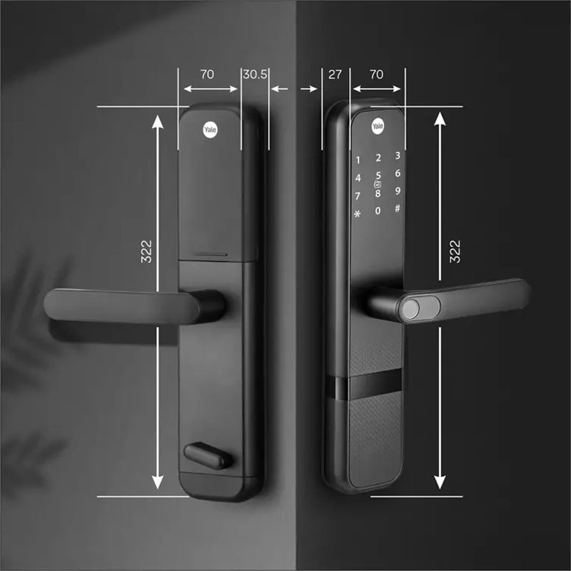 Yale Zuri Digital Lock (Fingerprint, PIN, RFID & Manual Key Access, YZuri/BL, Black)_5