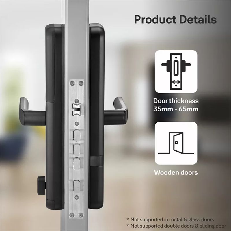 Yale Zuri Digital Lock (Fingerprint, PIN, RFID & Manual Key Access, YZuri/BL, Black)_6