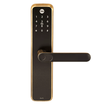 Yale Zuri S Digital Lock (Fingerprint, PIN, RFID & Manual Key Access, Antique Bronze)