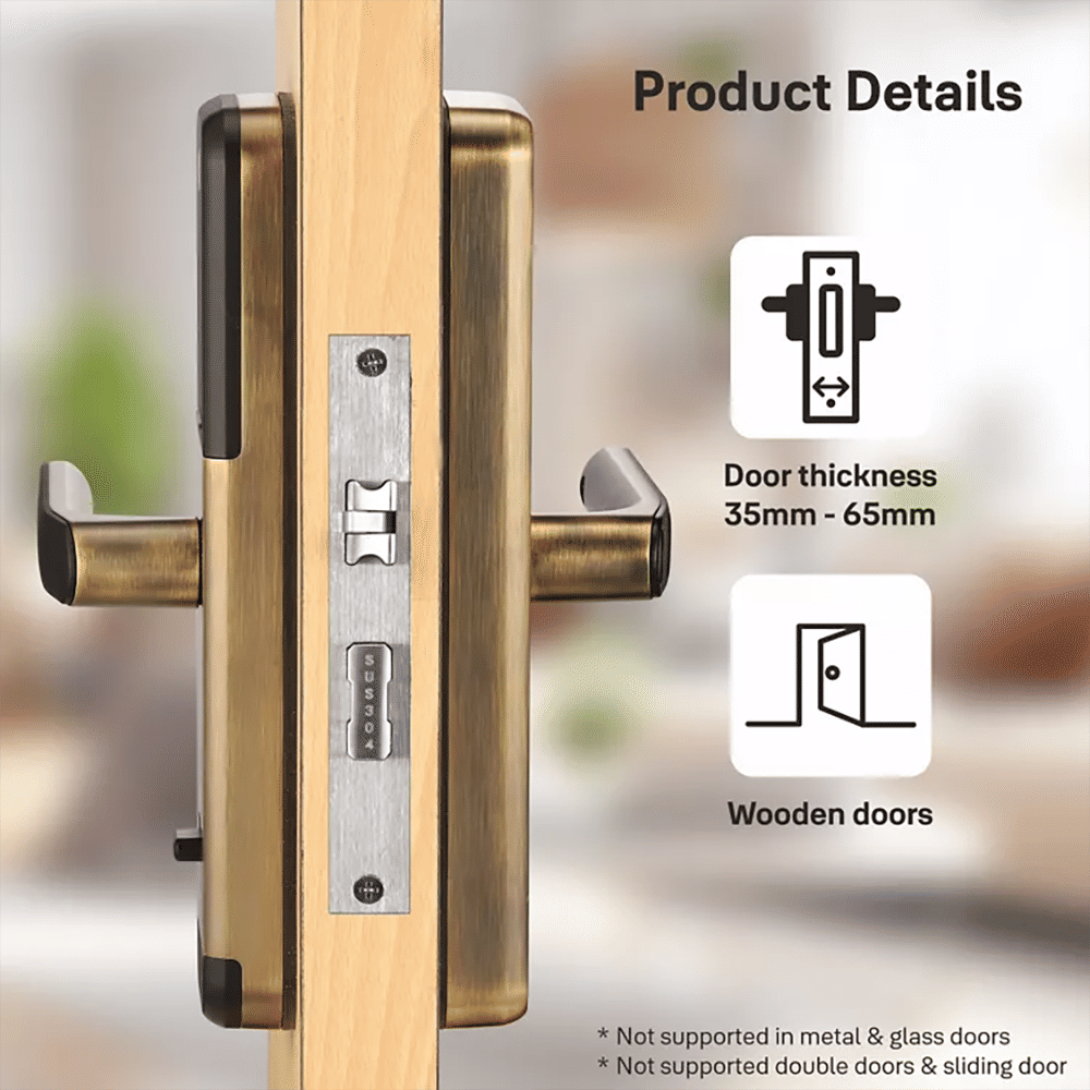 Yale Zuri S Digital Lock (Fingerprint, PIN, RFID & Manual Key Access, Antique Bronze)_8