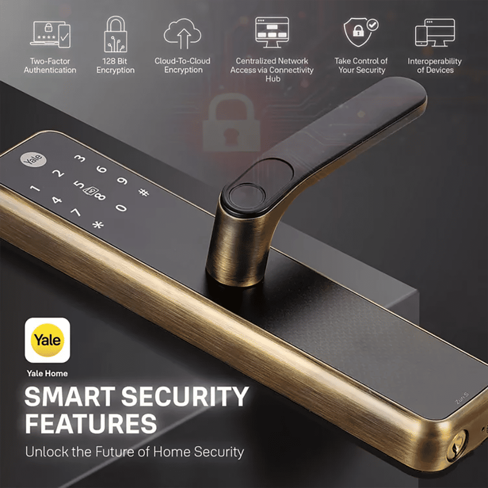 Yale Zuri S Digital Lock (Fingerprint, PIN, RFID & Manual Key Access, Antique Bronze)_3
