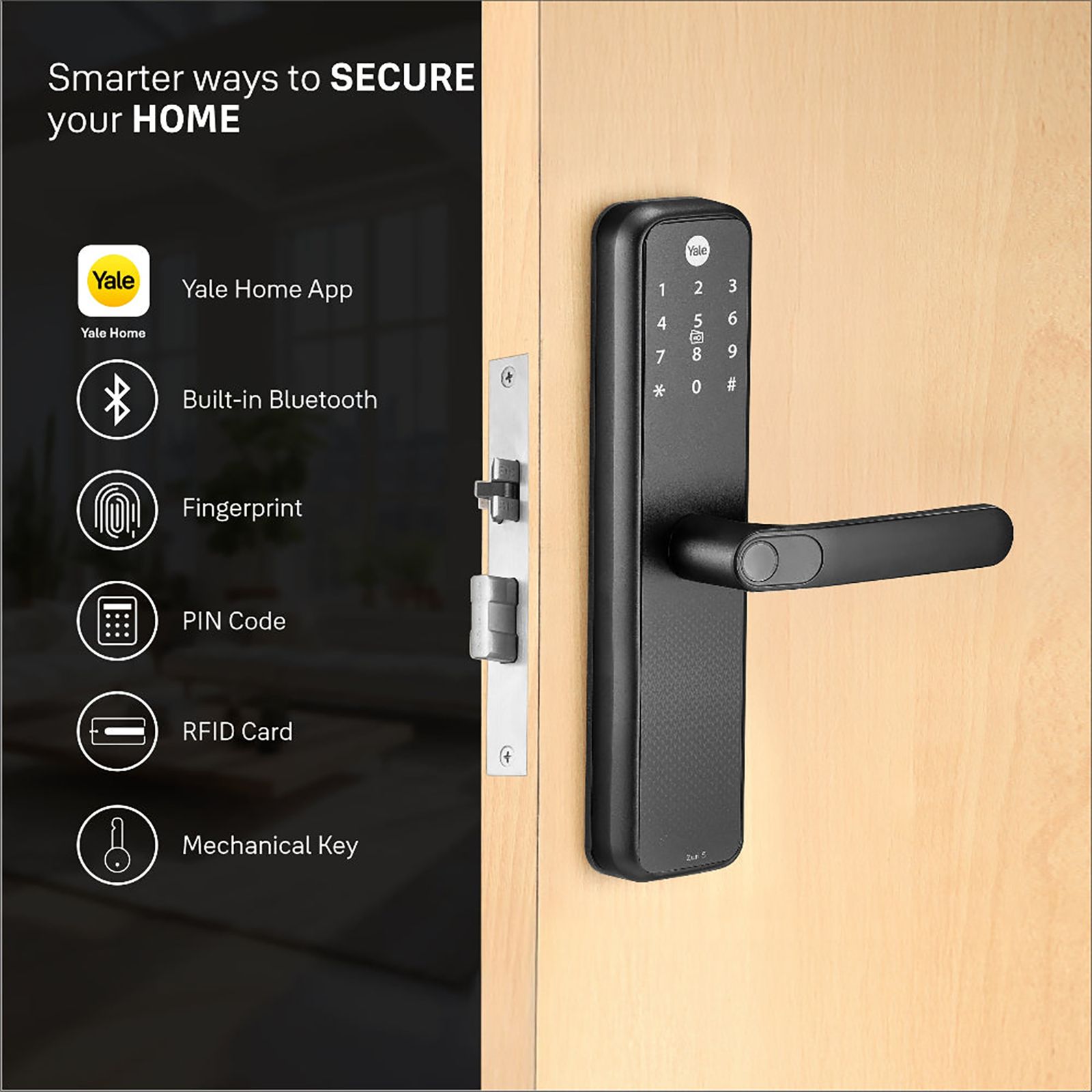 Yale Zuri S Digital Lock (Fingerprint, PIN, RFID & Manual Key Access, Black)_10