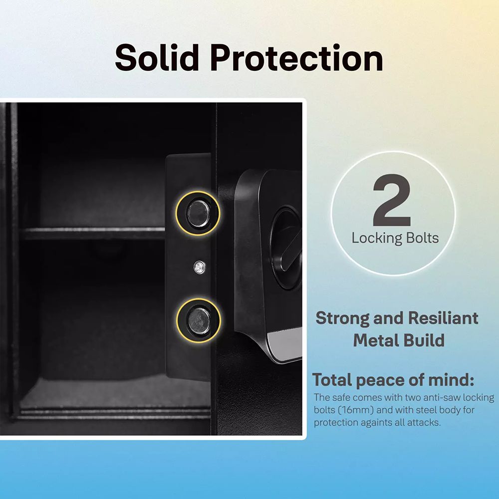 Yale Stellar 300 27 Litres Biometric Safety Locker (1 Shelf, Stellar 300/DB2, Black)_8