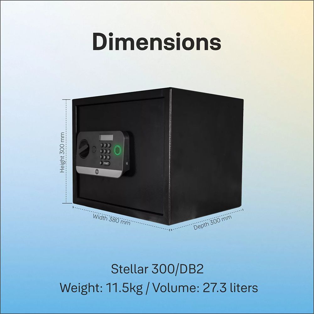 Yale Stellar 300 27 Litres Biometric Safety Locker (1 Shelf, Stellar 300/DB2, Black)_7