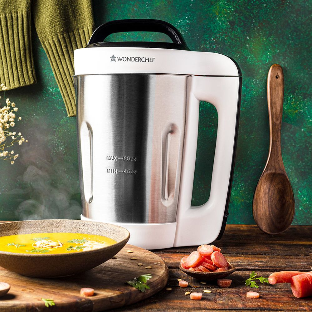 WONDERCHEF 800 Watt 1.6 Litre Soup Maker with Touch Control Panel (Steel/White)_10