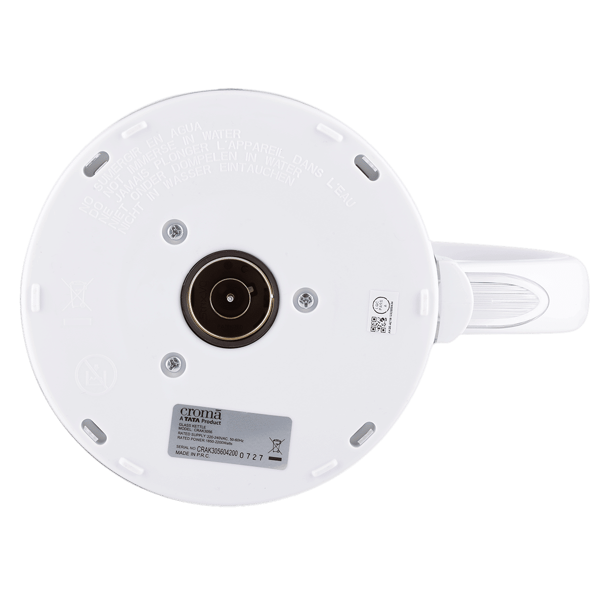 Croma 2200 Watt 1.7 Litre Electric Kettle with 360 Degree Swivel Base (White)_12