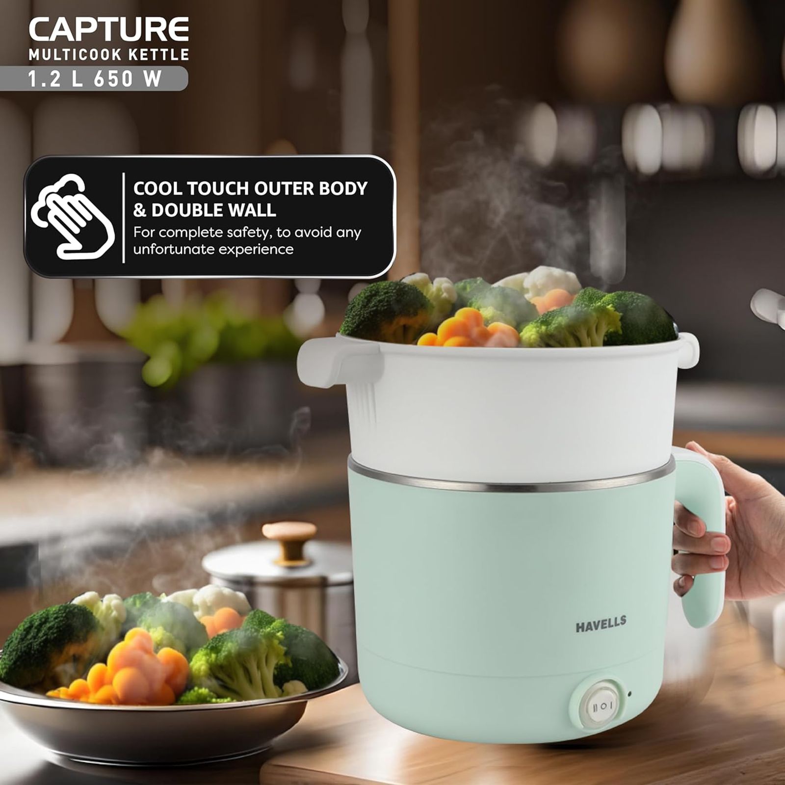 HAVELLS Capture 650 Watt 1.2 Litre Multi Cook Electric Kettle with Auto Shut Off (Light Green) HAVELLS Capture 650 Watt 1.2 Litre Multi Cook Electric Kettle with Auto Shut Off (Light Green)_15