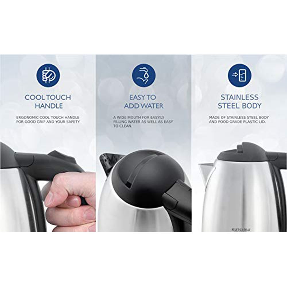 Kutchina Eva 1500 Watt 1.5 Litre Electric Kettle with Auto Shut Off (Silver)_11