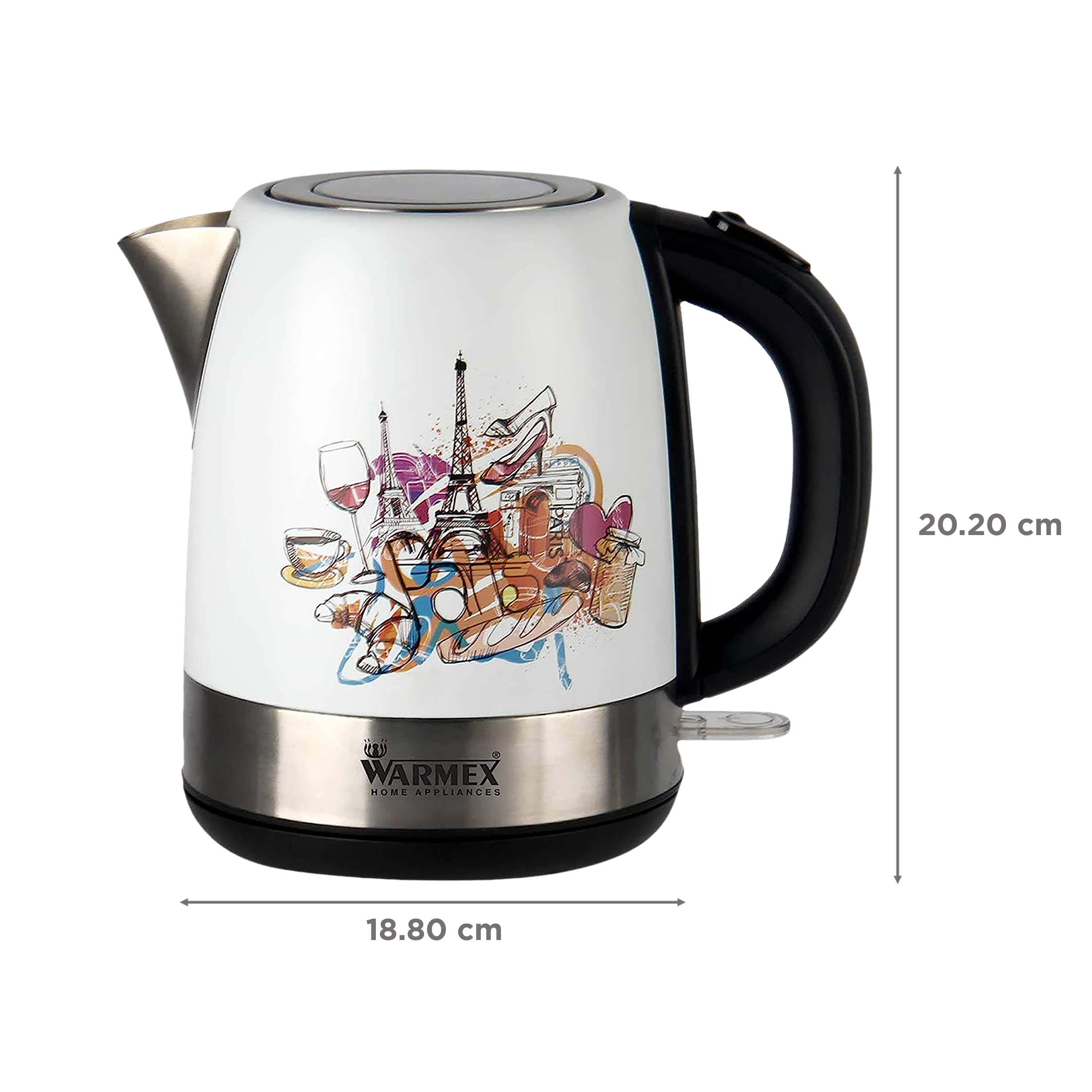 WARMEX Bonjour 2000 Watt 1.2 Litre Electric Kettle with Auto Shut Off (White) WARMEX Bonjour 2000 Watt 1.2 Litre Electric Kettle with Auto Shut Off (White)_2