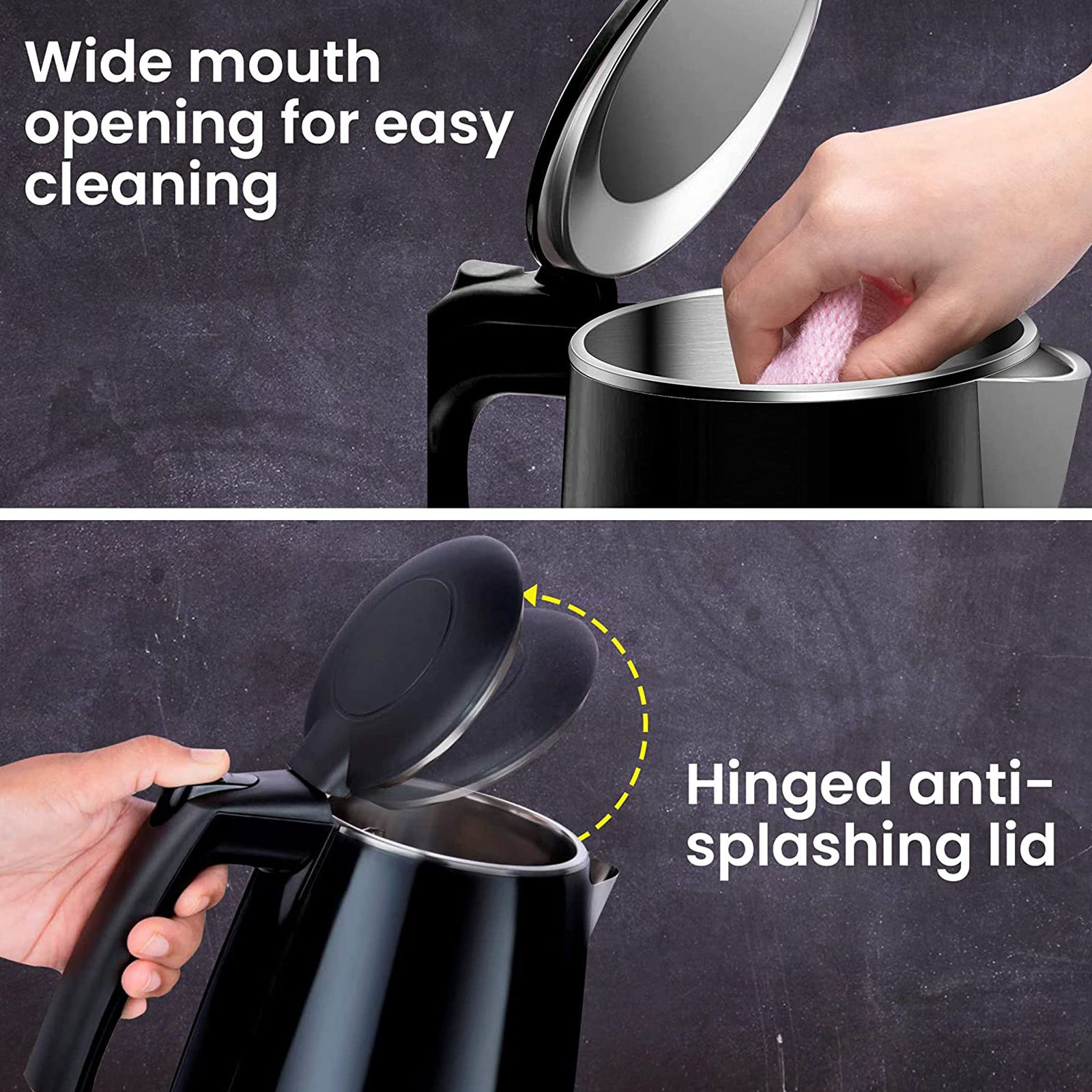 AGARO Royal 1500 Watt 1.5 Litre Electric Kettle with Auto Shut Off (Black)_5