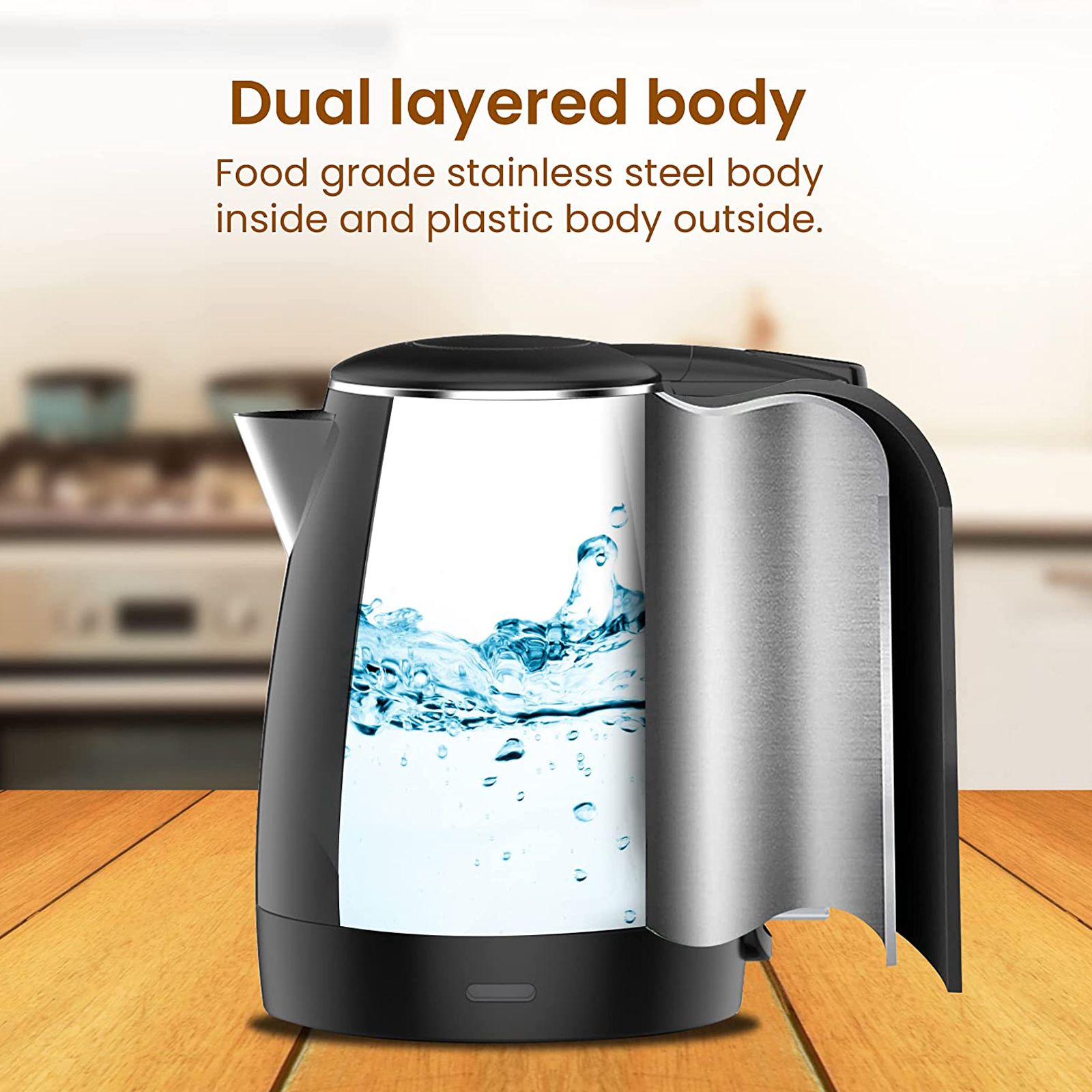 AGARO Royal 1500 Watt 1.5 Litre Electric Kettle with Auto Shut Off (Black)_8