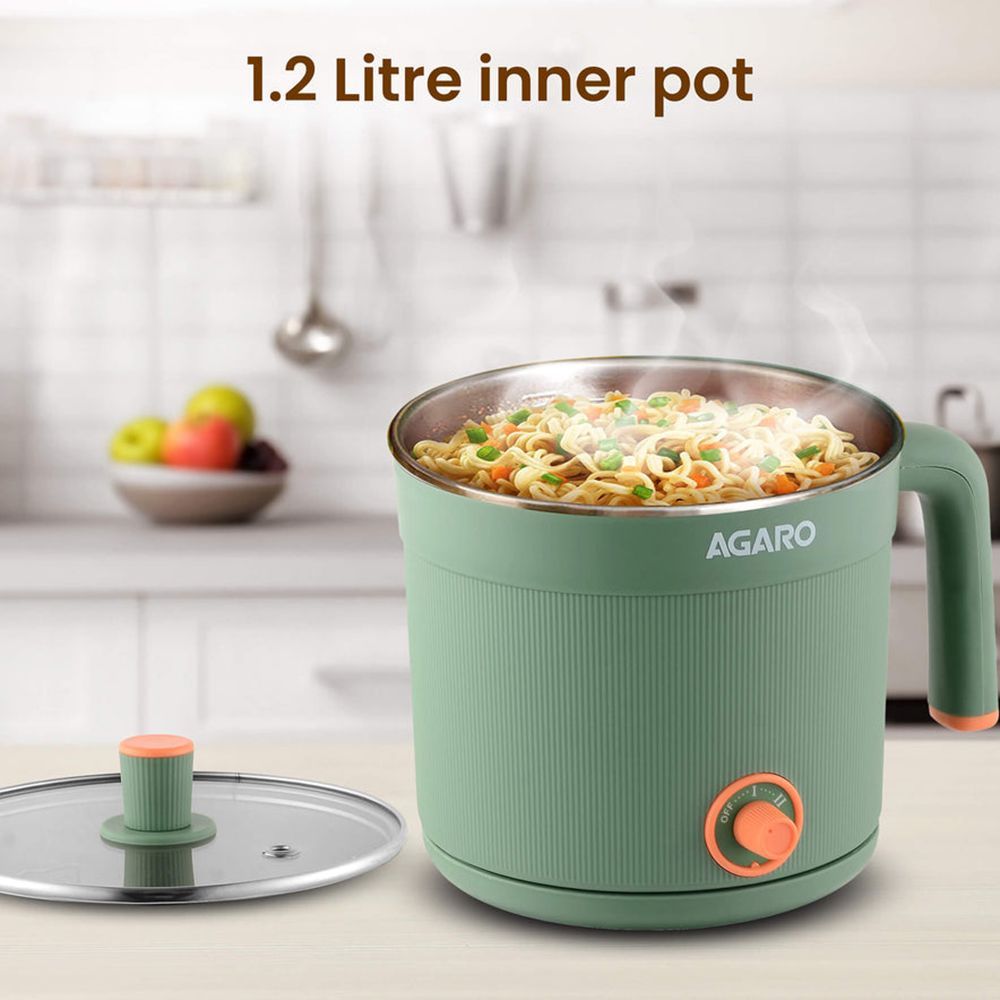 AGARO Regency 600 Watt 1.2 Litre Multi Cook Electric Kettle with Auto Shut Off (Green) AGARO Regency 600 Watt 1.2 Litre Multi Cook Electric Kettle with Auto Shut Off (Green)_14