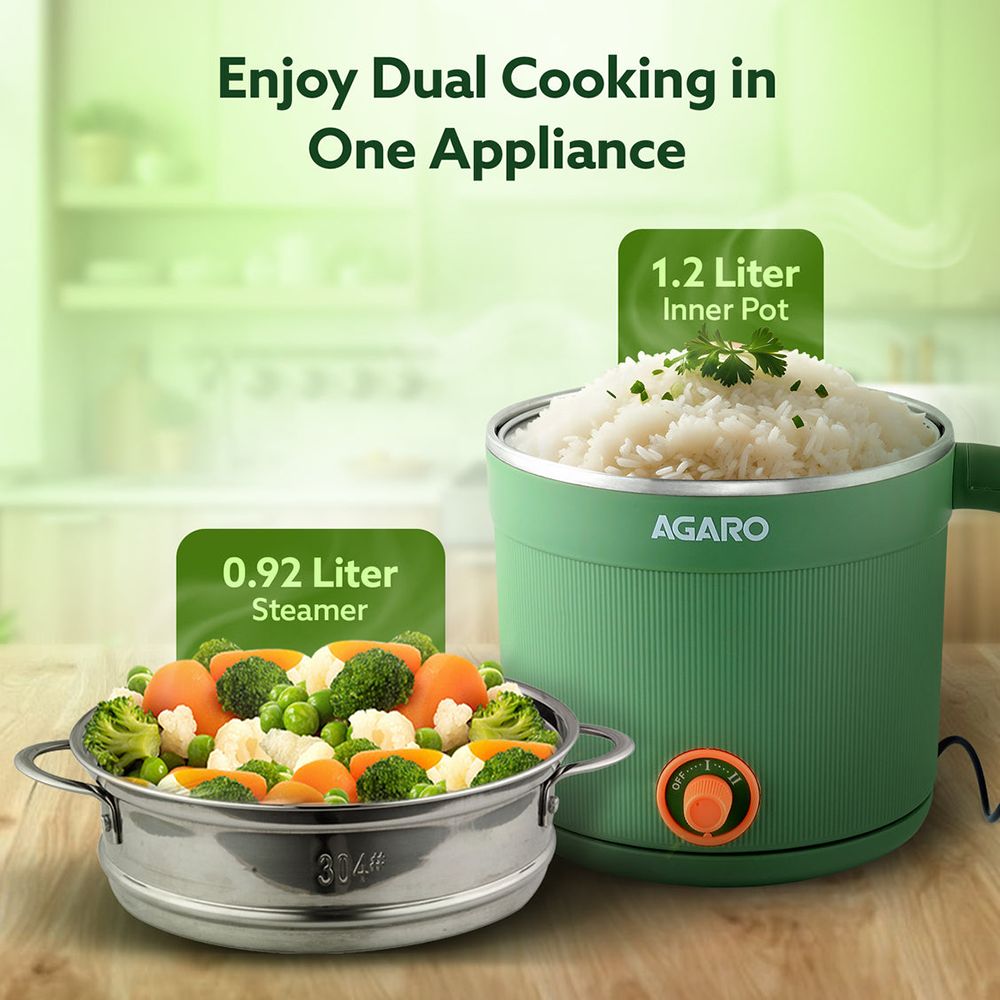 AGARO Regency 600 Watt 1.2 Litre Multi Cook Electric Kettle with Auto Shut Off (Green) AGARO Regency 600 Watt 1.2 Litre Multi Cook Electric Kettle with Auto Shut Off (Green)_7