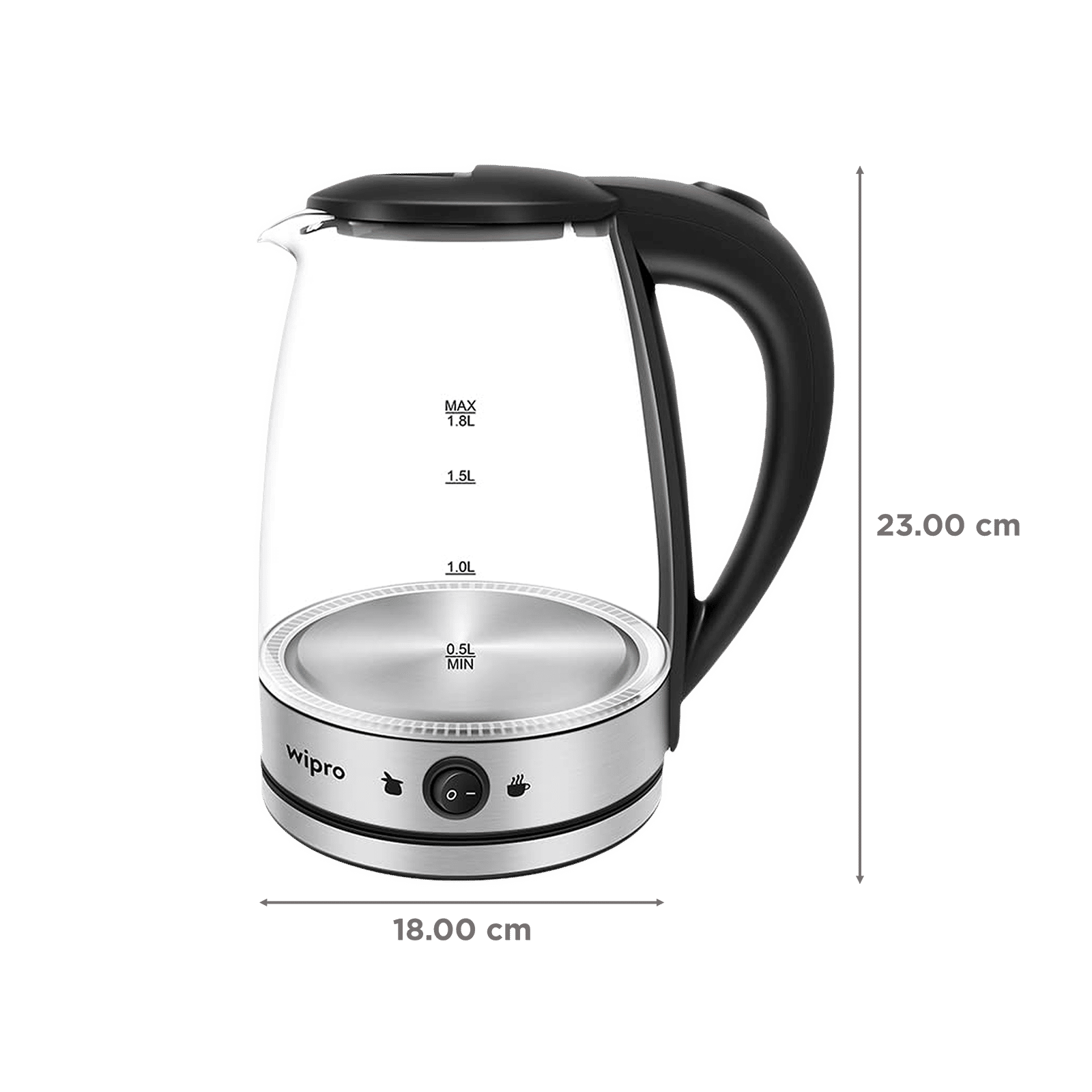 wipro Vesta 1500 Watt 1.8 Litre Electric Kettle with Stylish Blue LED Lights (Glass) wipro Vesta 1500 Watt 1.8 Litre Electric Kettle with Stylish Blue LED Lights (Glass)_2