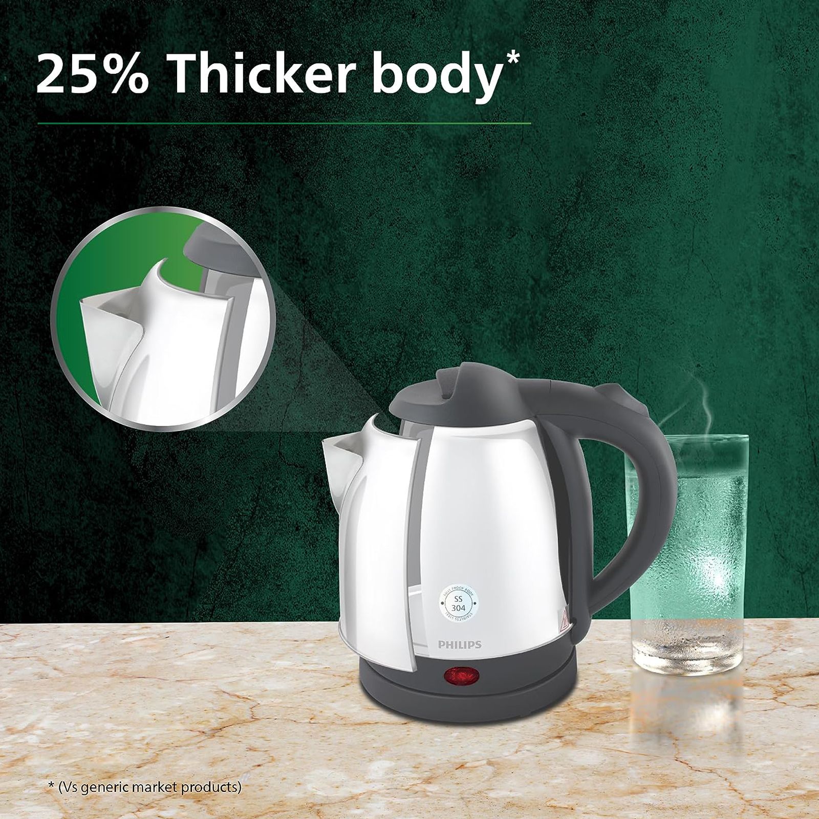 PHILIPS HD9363/02 1300 Watt 1.2 Litre Electric Kettle with Triple Safe Auto Cut Off (Grey) PHILIPS HD9363/02 1300 Watt 1.2 Litre Electric Kettle with Triple Safe Auto Cut Off (Grey)_6