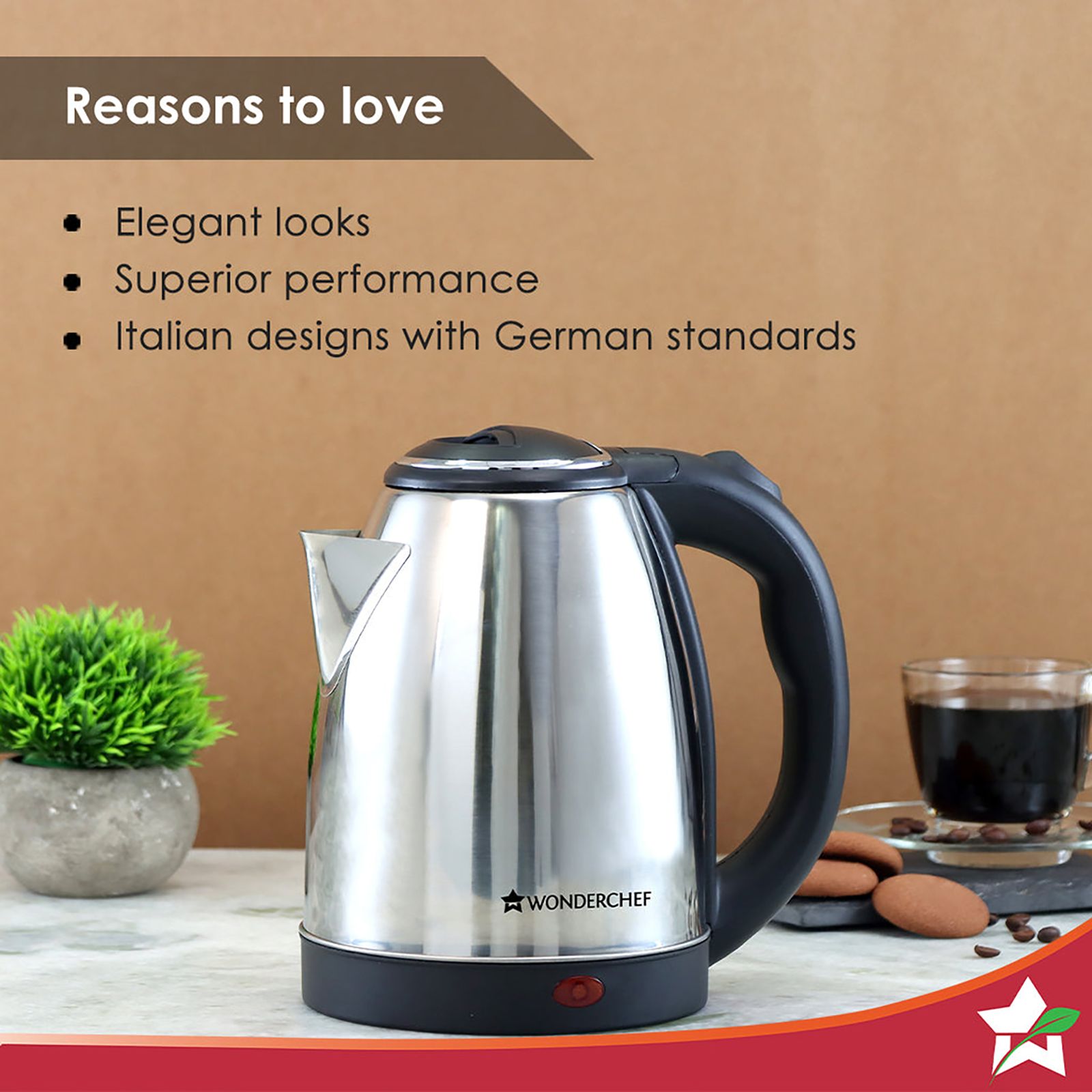 WONDERCHEF Crescent 1800 Watt 1.8 Litre Electric Kettle with Safety Locking Lid (Silver) WONDERCHEF Crescent 1800 Watt 1.8 Litre Electric Kettle with Safety Locking Lid (Silver)_13