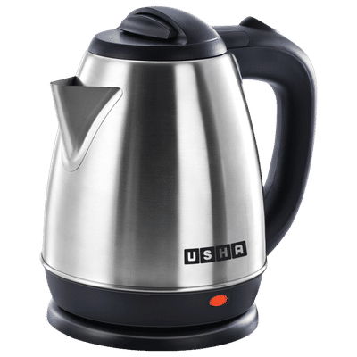 USHA SS 1200 Watt 1.5 Litre Electric Kettle with Powder Coated Finish Body (Silver Black)
