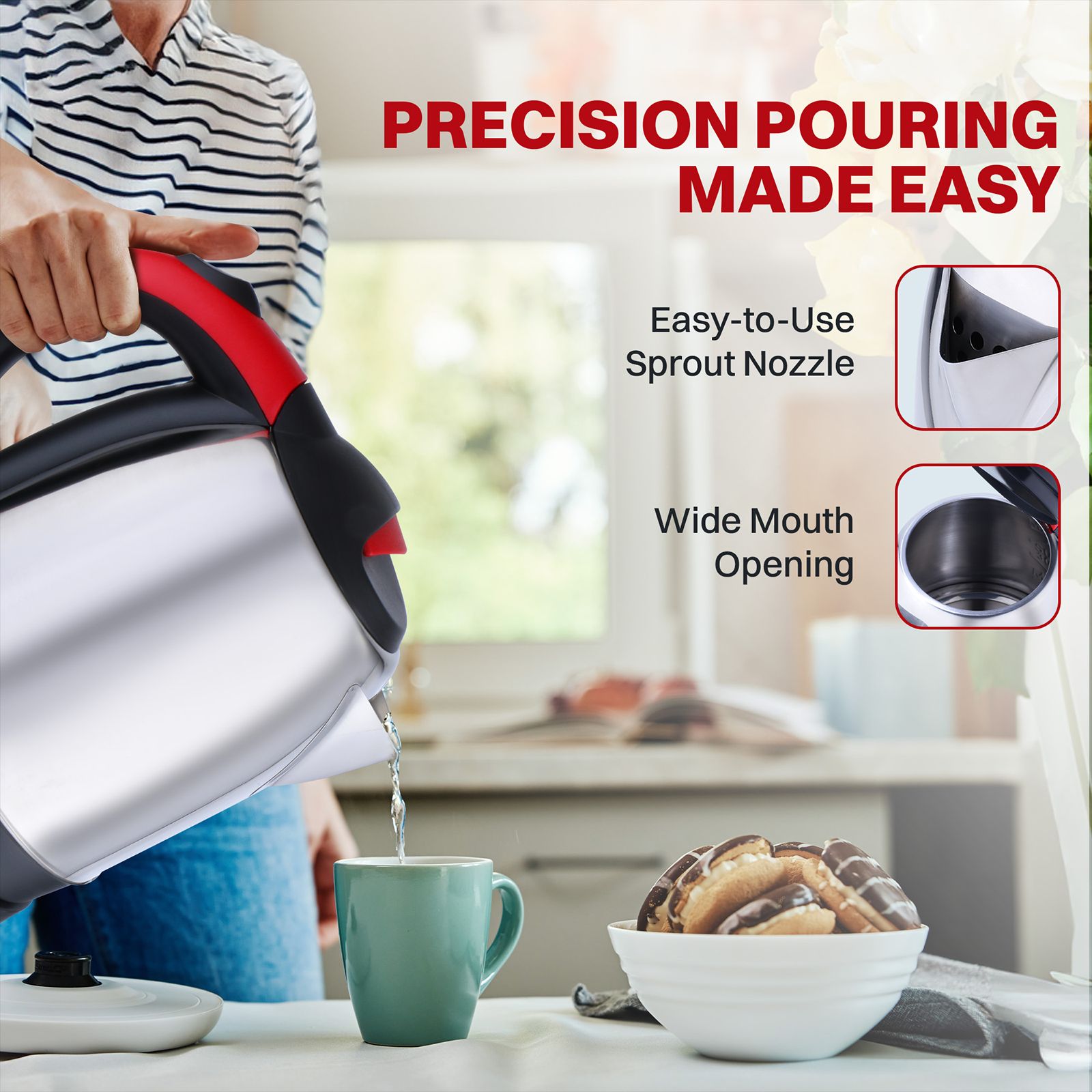 Croma 1500 Watt 1.2 Litre Electric Kettle with Overload Protection (Red & Silver) Croma 1500 Watt 1.2 Litre Electric Kettle with Overload Protection (Red & Silver)_14