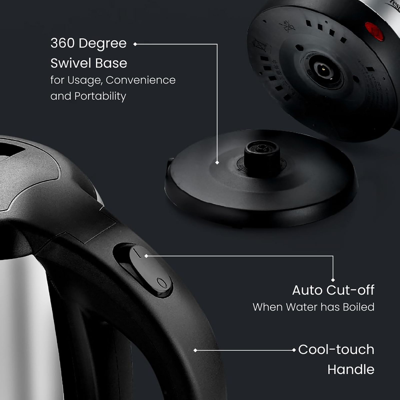 Prestige PKOSS 1500 Watt 1.5 Litre Electric Kettle with 360 Degree Swivel (Silver) Prestige PKOSS 1500 Watt 1.5 Litre Electric Kettle with 360 Degree Swivel (Silver)_7