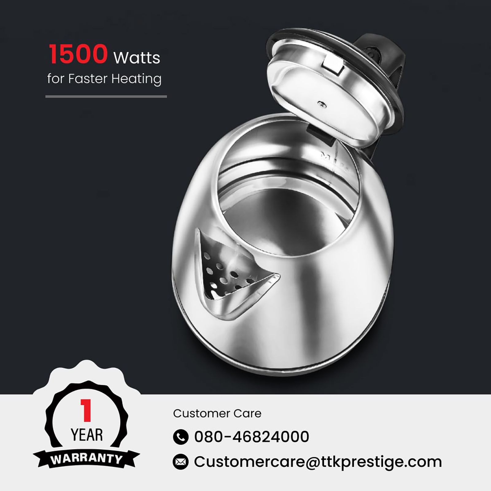 Prestige PKOSS 1500 Watt 1.5 Litre Electric Kettle with 360 Degree Swivel (Silver) Prestige PKOSS 1500 Watt 1.5 Litre Electric Kettle with 360 Degree Swivel (Silver)_8