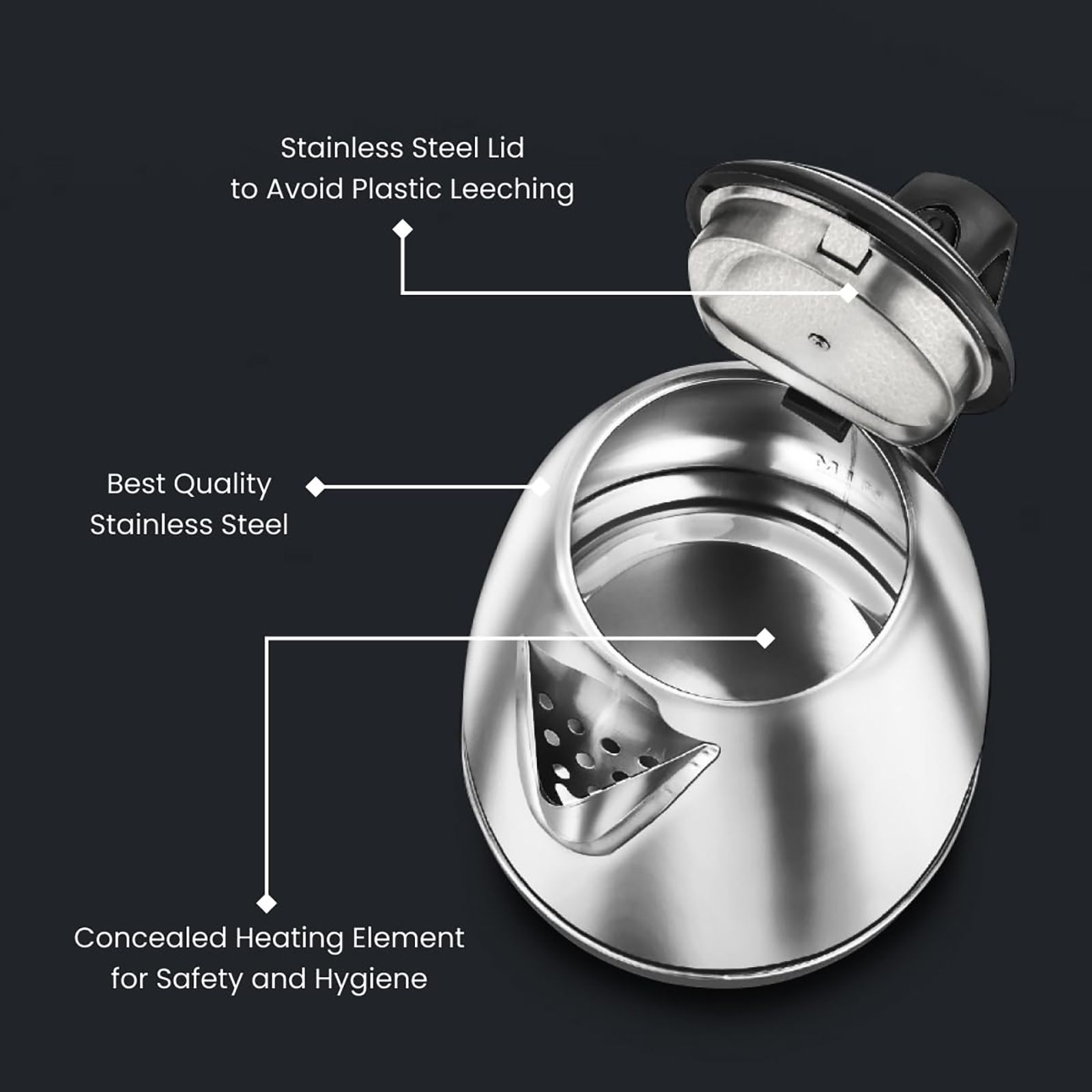 Prestige PKOSS 1500 Watt 1.5 Litre Electric Kettle with 360 Degree Swivel (Silver) Prestige PKOSS 1500 Watt 1.5 Litre Electric Kettle with 360 Degree Swivel (Silver)_11